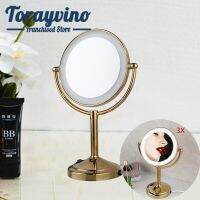 Torayvino กระจกห้องน้ำไฟ Led สามารถย้ายกระจกเงาโต๊ะเครื่องแป้งสามารถหมุนได้กระจกแต่งหน้าห้องน้ำกระจกทรงกลมกระจก