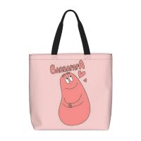 Barbapapa กระเป๋าถือมีซิปกระเป๋าทรงสี่เหลี่ยมมีหูหิ้วสะพายไหล่สำหรับผู้หญิง,กระเป๋าถือมีโท้ทแบบลำลองจุของได้มากพร้อมกระเป๋ากระเป๋าสะพายไหล่