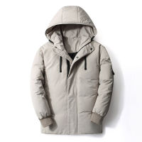 Winter male solid color parka coat coat coat coat coat  unisex hooded warm cotton coat men side zipper pocket casual parka