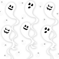 JOLLYBOOM ปาร์ตี้ฮาโลวีน Ghost แขวน Swirl ตกแต่งสำหรับเด็กเพดาน Spooky Ghost Streamers สยองขวัญตกแต่งฮาโลวีน Ghost แขวน Baby Shower Party ตกแต่งในร่มกลางแจ้ง