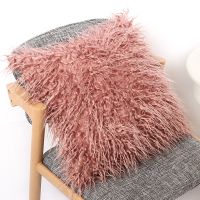 curly fur Plush Pillowcase Fluffy Pillow Wool Cushions Ins Sofa Bed Fur Cushion Cover Pillows Princess Room Throw Pillow