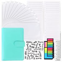 A6 PU Notebook Binder Budget Planner 6 Ring Binder Cover Categories Letter Sticker Cash Budget Label Neon Page