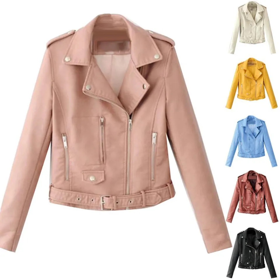 Long sleeve lapel on sale zipper pockets coats