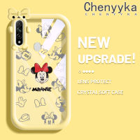 เคส Chenyyka สำหรับ OPPO A31 2020 A8เคสการ์ตูนแฟชั่นน่ารักมินนี่สุดสร้างสรรค์ป้องกันเลนส์กล้องรูปสัตว์ประหลาดตัวเล็กๆซิลิโคนแบบใสเคสมือถือกันกระแทกเคสนิ่ม