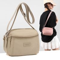 Fashion Casual Commuter Small Bag Female Fashion Solid Color Nylon Cloth Female Bag Casual Western Style Commuter Shoulder Messenger Bag Popular Korean Version Cloth Bag Small Square 【AUG】