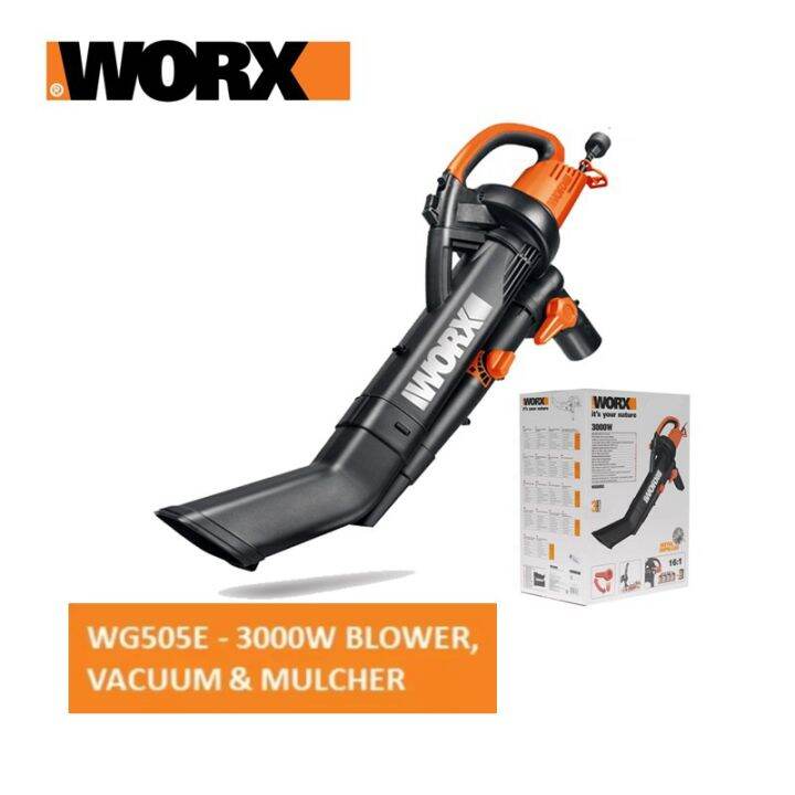 WG505E WORX TRIVAC BLOWER / MULCHER / VACUUM 3000 WATT, 128335KM/H