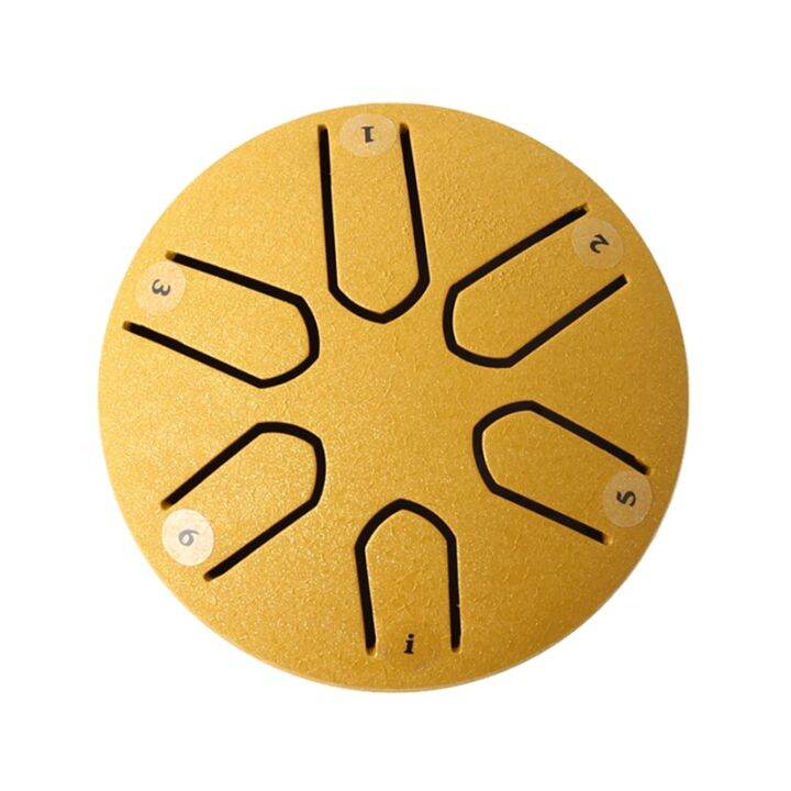 3 Inch 6Tone Steel Tongue Drum Mini Hand Drums with Drumsticks