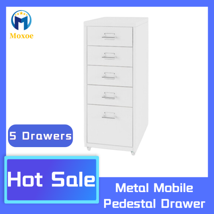 3/5/6 Drawers Metal Mobile Pedestal Drawer with Wheels File Organizer ...