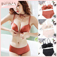 INTIMA บราลูกไม้ใช้ในทุกวันไร้สายสำหรับผู้หญิงยกทรงปิดด้านหน้าสำหรับผู้หญิงชุดชั้นในดันเซ็ตกางเกงใน