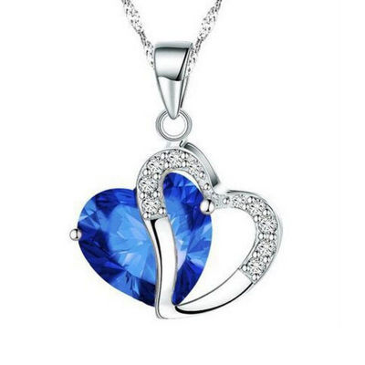 2022 Sell Like Hot Cakes 6 Colors Top Class Lady Fashion Heart Pendant Necklace Crystal Jewelry New Girls