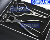 10Pcs ชุดสแตนเลสสตีลทันตกรรมยาง Dam Punch Hole Forcep Ivory Forceps ยาง Dam Clamps กรอบทันตกรรมยาง Dam Instrument