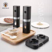 LED High Quality Automatic Operation Rechargeable Mill Electric Salt and Pepper Grinder Set with Charging Base