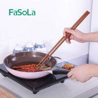 FaSoLa ตะเกียบหม้อไฟสำหรับทอดฉันหมายถึงขนาด42ซม. มีตะเข็บยาวมาก Chopstickspang07ไม้เหล็ก