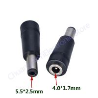 1PC DC Power Adapter Connector Plug DC Conversion Head Jack Female 4.0x1.7mm Turn Plug Male 5.5x2.1mm Black 4.0*1.7mm to 5.5*2.5  Wires Leads Adapters