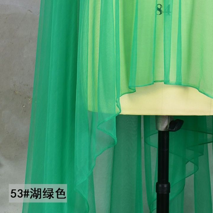 ชุดเดรสตาข่ายผ้าชุดแต่งงานโปร่งแสงสีเขียวทะเลสาบ-ชุดเดรสซีผ่านดีไซน์เนอร์เนื้อผ้าบางละเอียด