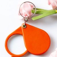 ต้นฉบับ Keychain Folding Folding Magnifying Glass Portable Mini HD Pendant for Kindergarten Students for the Elderly