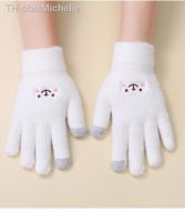 【hot】✴☇  New Womens Embroidered Gloves Cartoon Smiley Face Warm Knit K7188