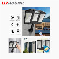 LIZHOUMIL ไฟถนนพลังงานแสงอาทิตย์ Led 990000lm 3โหมดสว่างพิเศษรีโมทคอนโทรลพลบค่ำถึงรุ่งอรุณโคมไฟติดผนังกลางแจ้ง