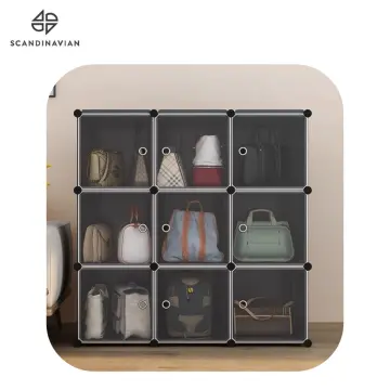 Bag Storage Cabinet DIY 3 Layers Multipurpose Stackable Bag Display Shelves  Organizer Box
