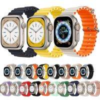 Tali jam laut untuk Apple tali jam tangan Apple Ultra 49mm 44mm 40mm 45mm 41mm 42mm 38mm tali silikon iWatch 7 6 4 5 3 se 8