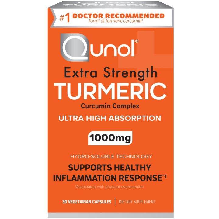 Qunol Extra Strength Turmeric Curcumin Complex with Ultra High Absorption 1000mg 30 Capsules