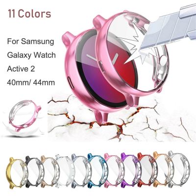 ✥ 11 สีเคสสำหรับ Samsung Galaxy Watch Active 2 40mm 44mm Ultra-thin Soft Silicone HD Full Screen Protection Cover