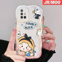 JIUMOO เคส A71ปลอกสำหรับ Samsung Galaxy A72 4G A72 5G ลายการ์ตูนน่ารักอลิซเด็กผู้หญิงเนื้อครีมขอบคลื่นนุ่มเคสมือถือกันกระแทกแบบใสสร้างสรรค์เคสโปร่งใสลายกล้องถ่ายรูปเรียบง่ายอ่อนโยนป้องกัน