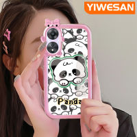 YIWESAN เคสสำหรับ OPPO A78 5G A58 A58x A1X 5G A77 2022 A57 2022 A57s A57e A77s เคสการ์ตูนแพนด้าน่ารักสีสันสดใสกล้องมอนสเตอร์ตัวน้อยนิ่มสำหรับเลนส์กันกระแทกแบบใสเคสมือถือเรียบง่ายฝาครอบป้องกันซิลิโคนความคิดสร้างสรรค์โปร่งใส