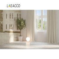 【♘COD Free Cas♘】 liangdaos296 Laeacco หน้าต่างบ้านภาพจิตรกรรมฝาผนังไม้ผ้าม่านที่ยาวถึงพื้นผนังเด็กภายในฉากพื้นหลังพื้นหลังภาพถ่ายสำหรับสตูดิโอถ่ายภาพ