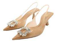 2023 Spring New Womens Shoes Beige Decoration Embedding Details High Heel Muller Shoes