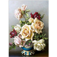 Flower Vase DIY Cross Stitch Embroidery 11CT Kits Needlework Craft Set Printed Canvas Cotton Thread Home Decoration New Sale