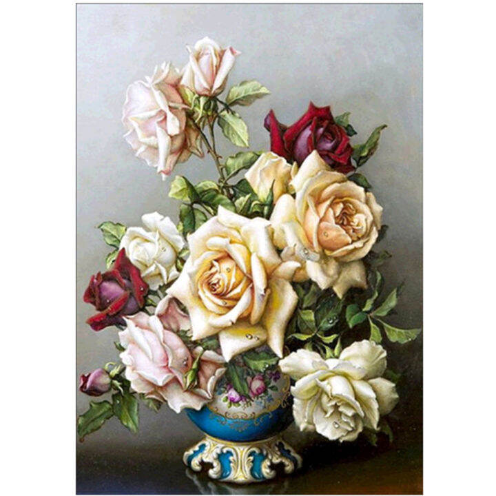 flower-vase-diy-cross-stitch-embroidery-11ct-kits-needlework-craft-set-printed-canvas-cotton-thread-home-decoration-new-sale