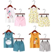 2 4 5 6 8 Years Child Boy Girl Pajamas Cotton Sleepwear Vest shortsClothing Sets for Baby Girls Totoro Pyjama Kids Cat Pijamas