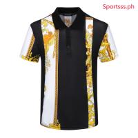 （You can contact customer service for customized clothing）2023 32 Mens Classic Pattern Short Sleeve Lapel Polo Shirt(You can add names, logos, patterns, and more to your clothes)