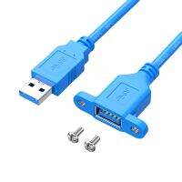 [3C electronic digital]  USB3.0สายพ่วงตัวผู้/ตัวเมียตัวเมียมีหูทองแดงบริสุทธิ์สายข้อมูล USB มีรูเกลียวสามารถยึดได้