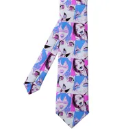 Fashion Men Women 8cm Wide Polyester Slim Tie Japanese Anime Cartoon Style Neckties Daily Casual Party Shirt Suit Accessories