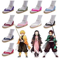 【A HOT】อะนิเมะคอสเพลย์ Geta Clogs Demon Slayer Kimetsu ไม่มี Yaiba รองเท้า Kamado Tanjirou Kamado Nezuko Agatsuma Zenitsu Flip Flops รองเท้าแตะ