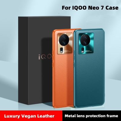 แฟชั่นที่สร้างสรรค์สำหรับ VIVO IQOO Neo 7 SE 5G เคสป้องกันเลนส์โลหะหนังหรูหราฝาครอบโทรศัพท์สำหรับ IQOO Neo7 6 5 Fashion เคสกันกระแทก Funda