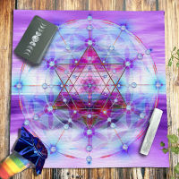 【2023】Flower Of Life Tarot Tablecloth กำมะหยี่ Pentagrams Pagan Altar Cloth Witchcraft Divination Fortune โหราศาสตร์ Oracle Card Pads