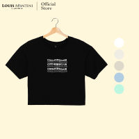 Louis Montini เสื้อครอปผู้หญิง 100% Cotton Women Crop tops (Coolkidsclub Ver.1) LMTS14