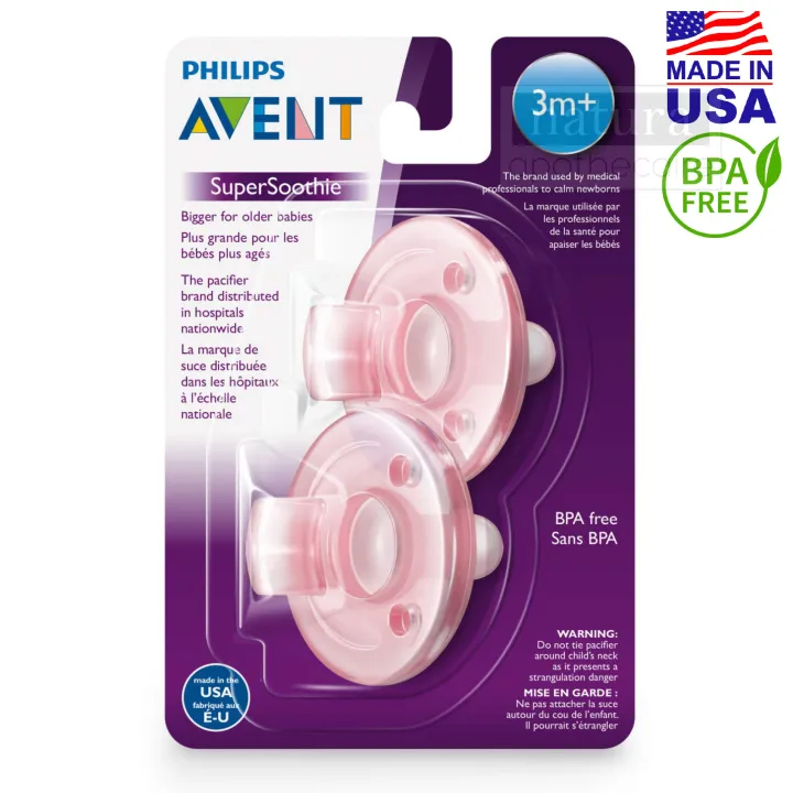 Philips Avent [Made in USA] Soothie Baby Pacifier Puting 3+M, Hospital