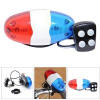 Bicycle Bell 6 LED 4 Tone Bicycle Horn Bike Call LED Motorcycle Police Light Electronic Loud Siren Kid Accessories Bike Scooter