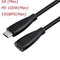 USB 3.1 Tipe C Pria Ke Wanita 4K Kabel Ekstensi PVC Fungsi Penuh 10Gbps Kabel Pengisian Memperpanjang 5A 100W USB-C Kabel Data