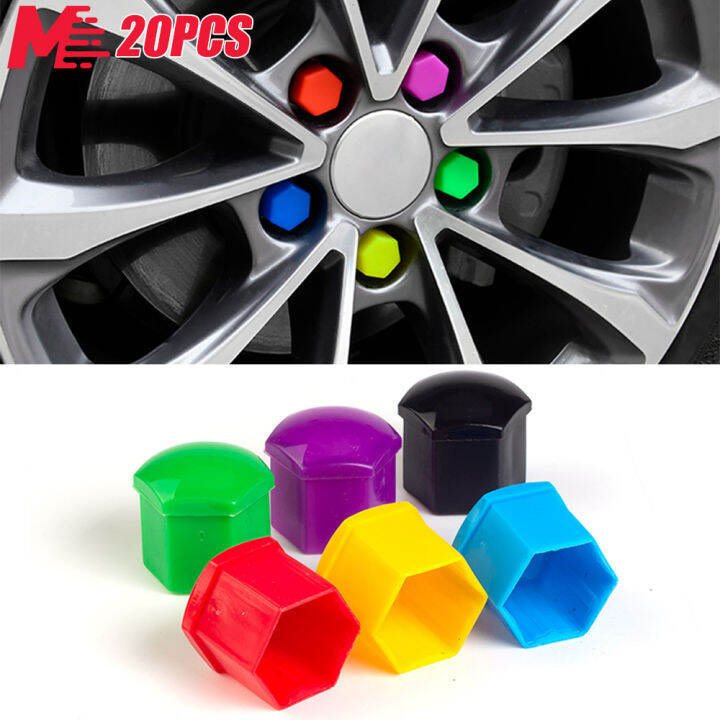 MileRush 20pcs Car Wheel Nut Caps Protection AntiRust Auto Hub Car