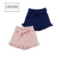 Chelsee กางเกงขาสั้น เด็กผู้หญิง รุ่น 237841 มีโบว์ ปลายขาระบาย อายุ 2-9ปี ผ้า 95%Cotton 5%Spandex ผ้านุ่ม เสื้อผ้าเด็กโต ชุดเด็ก แฟชั่นเด็ก