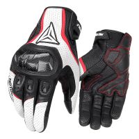 Carbon Fiber Motorcycle Gloves Cowhide Leather Moto Motorbike Motocross Gloves Anti-slip Protective Gear