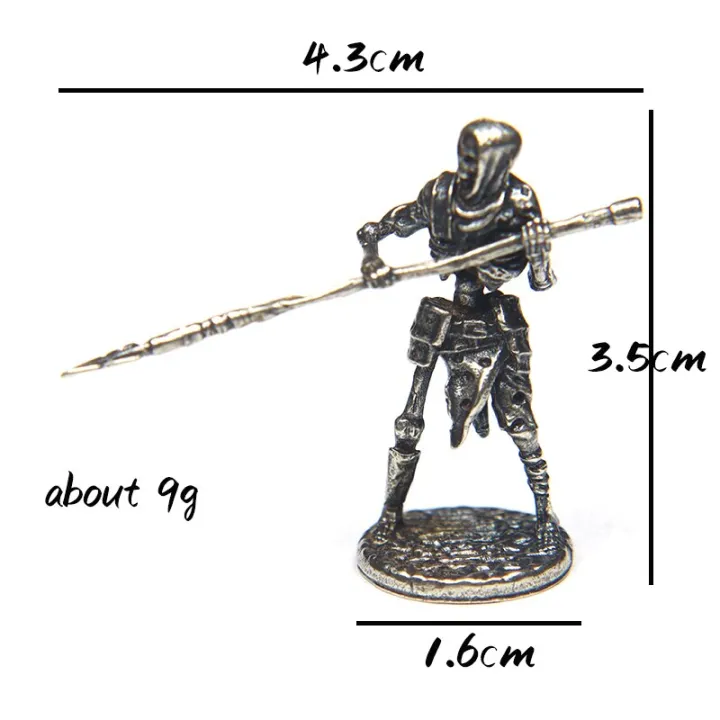 Tembaga Putih Jepang Shogunate Patung-patung Samurai Miniatur Antik