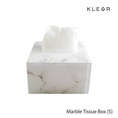 KlearObject Marble Tissue Box-S กล่องทิชชู่ลายหินอ่อน อะคริลิคเกรด A เงางาม เหมาะสำหรับกระดาษ popup กล่องใส่กระดาษทิชชู่  กล่องทิชชู่ กระดาษทิชชู่ popup