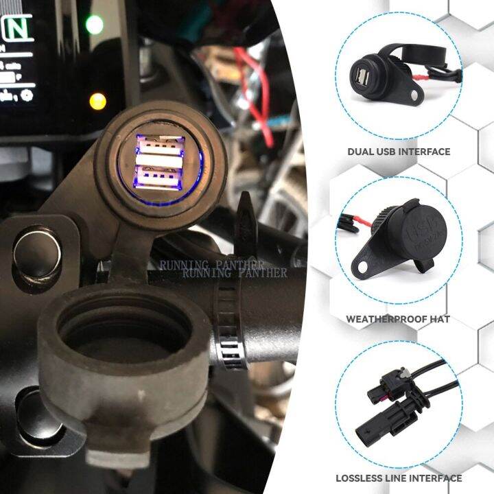 ซ็อกเก็ตคู่-usb-ชิ้นส่วนรถจักรยานยนต์ใหม่สำหรับ-bmw-r1200gs-lc-adventure-f900-xr-k1600gt-gtl-s1000xr-r-ninet-r9t-k-1300-gt-s-cover