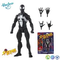 Hasbro Marvel Legends Mainan ตุ๊กตาขยับแขนขาได้ล่อเหยื่อ Biasa Symbiote เกราะพิษย้อนยุคสีดำสไปเดอร์แมนดั้งเดิม6 Inci